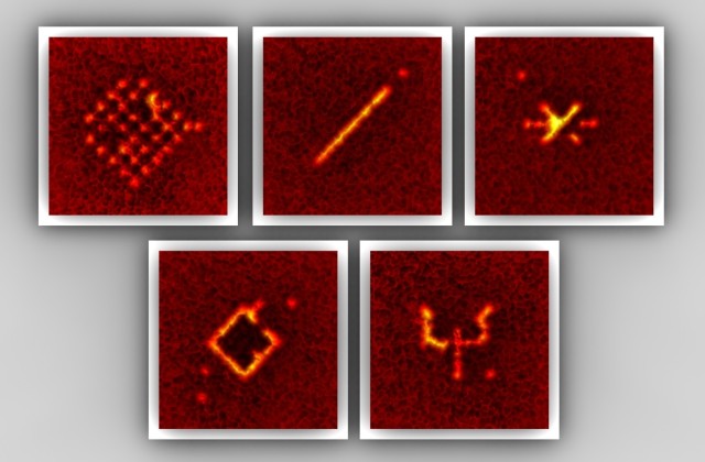 With the addressing scheme arbitrary patterns of atoms in the lattice can be prepared.