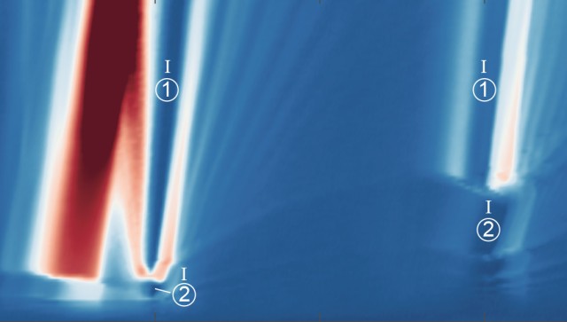 Image shows the complex crossing structure of the magneto resistance in twisted trilayer graphene device in perpendicular magnetic field.