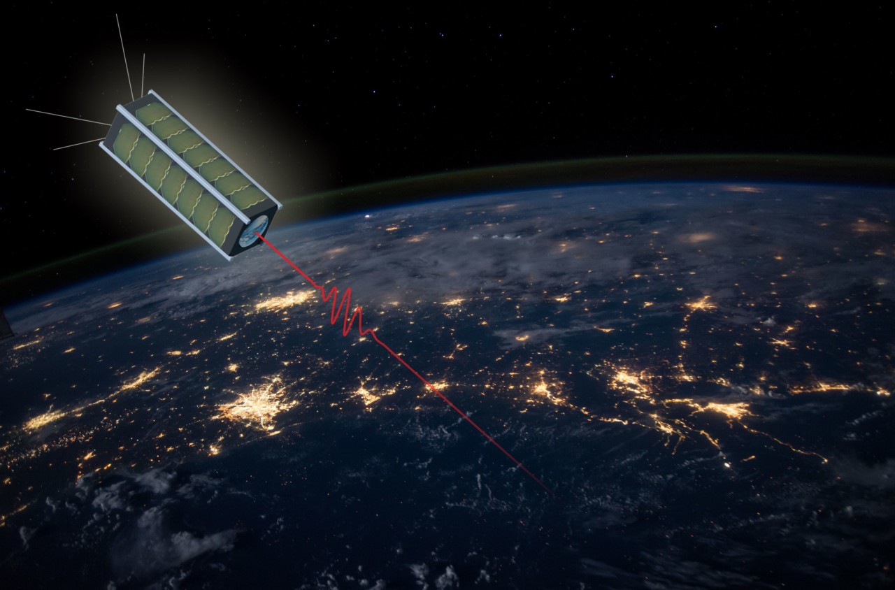 The QUBE miniature satellite will use a laser to transmit quantum keys to the ground station in order to later enable tap-proof communication on Earth. 